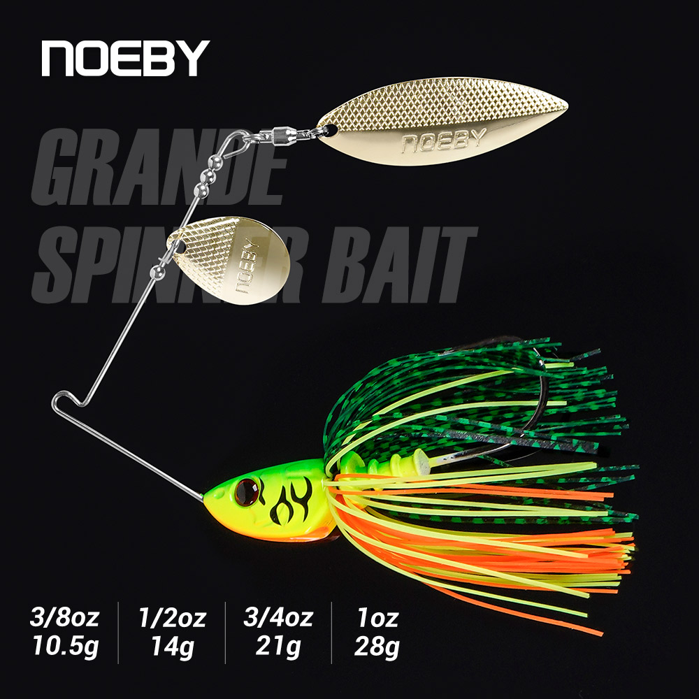 Fishing Lure Spinnerbait - Noby-スピナーベイト10.5g,14g,21g,28g,ダブルウィローブレード,ステンガーフックスプーンワイヤー,シーバス,パイクフィッシング用
