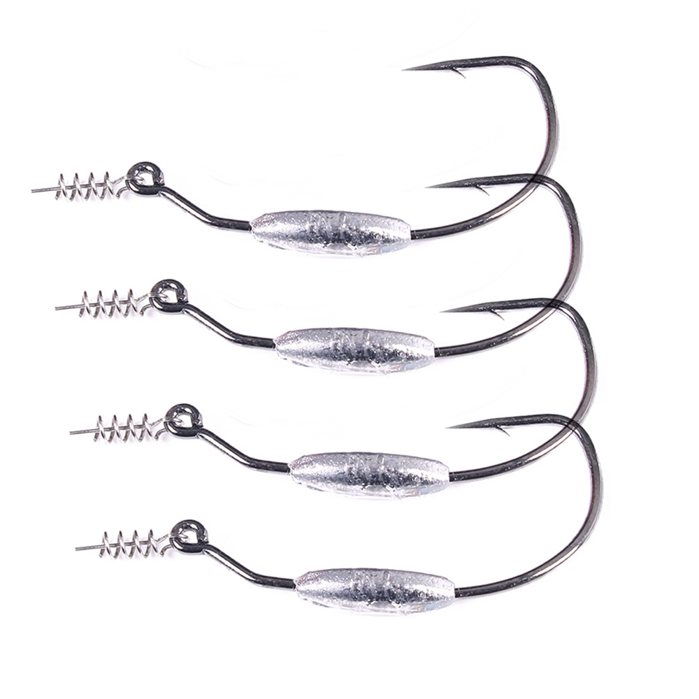 Fishing Lure Crankbait - スナッグ防止ウェイト付きオフセットフック、スプリングロックピン付きリードベリークランクフィッシュフック、ソフトワームルアーテキサスリグバス用、2.5g 3.5g