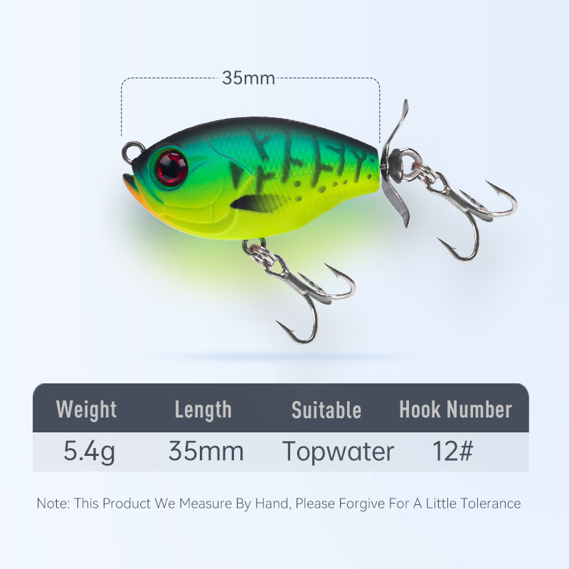 キングダムポッパールアー、プロペラ付き、マス、パイク、バス、 - Fishing Lure Topwater のレビューと価格