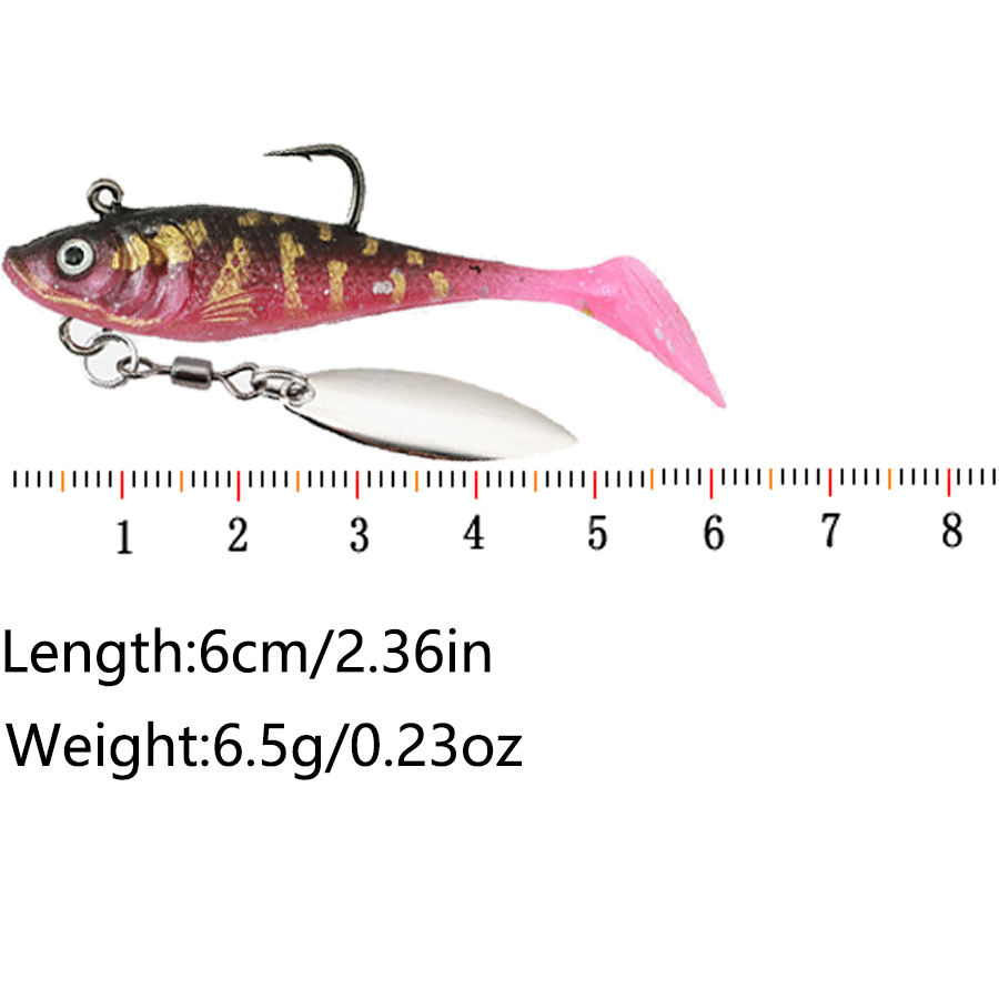 5個入り Tテール ソフトベイト 人工ワブラー トローリング - Fishing Lure Spinnerbait のレビューと価格