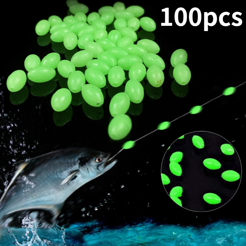 100 ピース/ロットオーバルナイト発光釣りビーズ光る海釣り - Fishing Lure Making Kit のレビューと価格