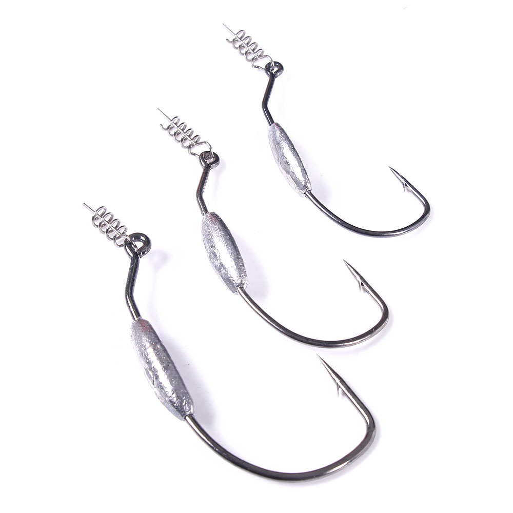 スナッグ防止ウェイト付きオフセットフック、スプリングロックピ - Fishing Lure Crankbait のレビューと価格