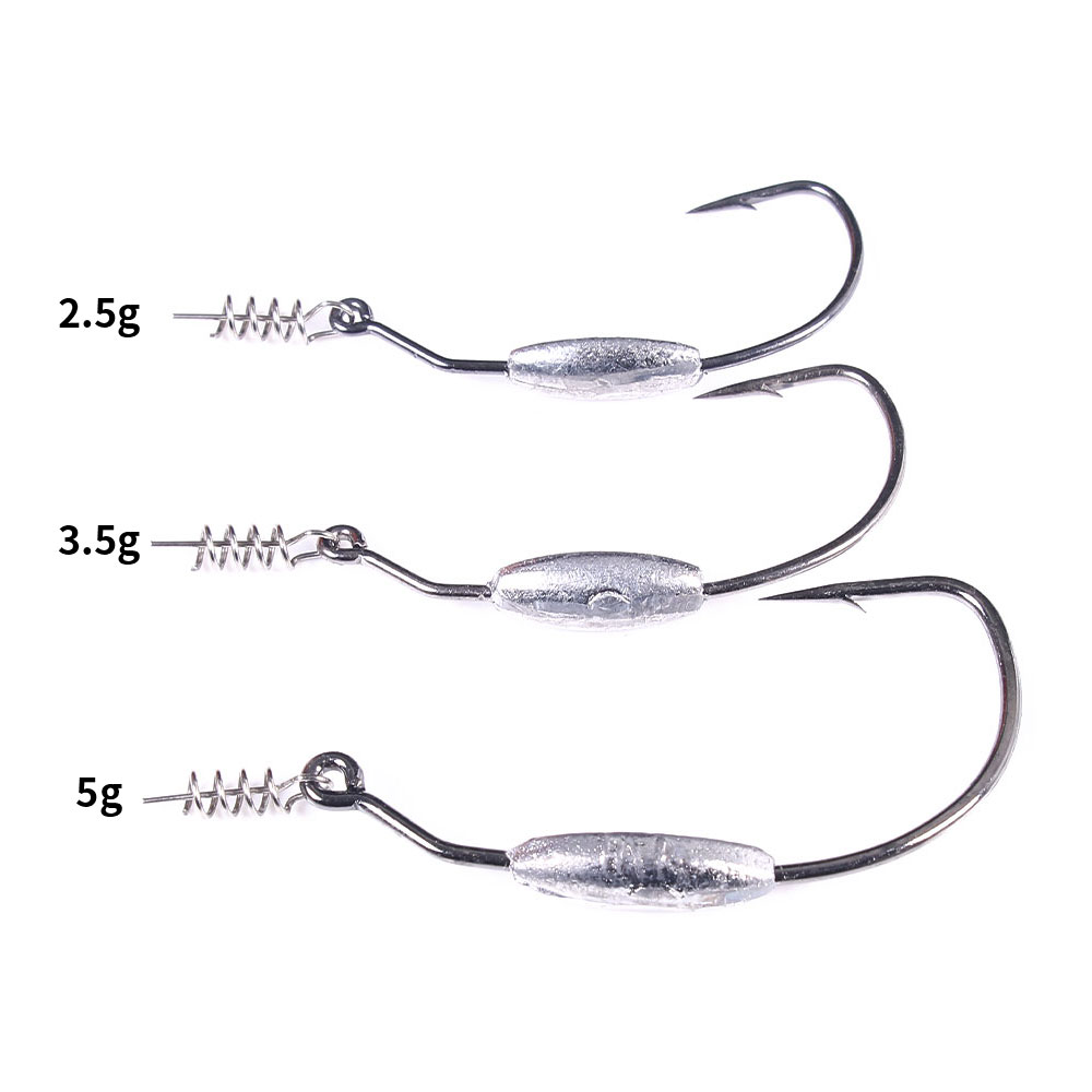 スナッグ防止ウェイト付きオフセットフック、スプリングロックピ - Fishing Lure Crankbait のレビューと価格