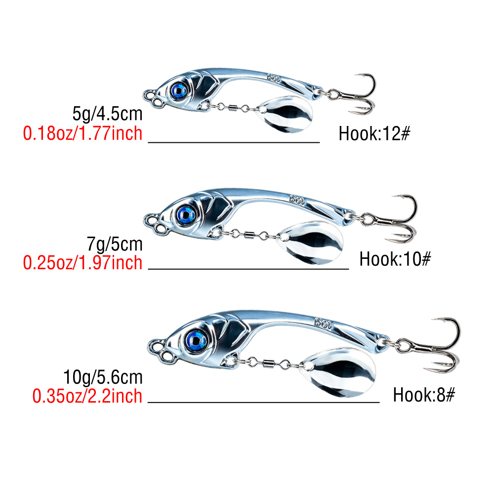 10個入り/箱 ダブルホールメタルVIBルアー 5g 7g  - Fishing Lure Spinnerbait のレビューと価格