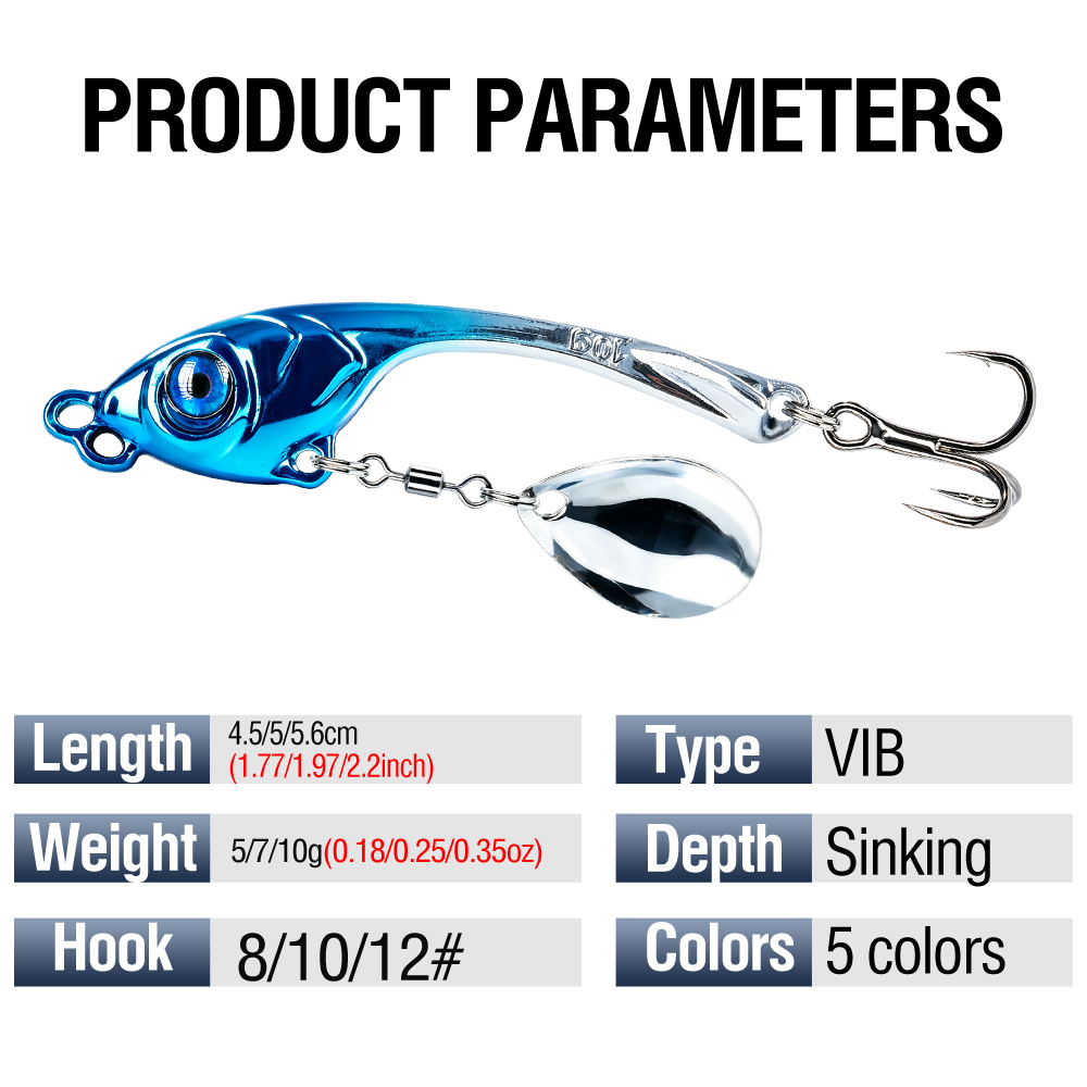 10個入り/箱 ダブルホールメタルVIBルアー 5g 7g  - Fishing Lure Spinnerbait のレビューと価格