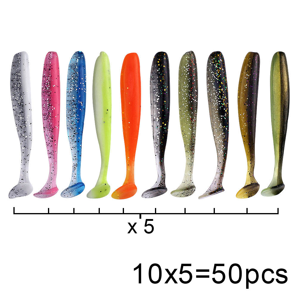 QXO 50 ピース/ロットスイムベイトソフトルアーシリコン - Fishing Lure Soft Plastic のレビューと価格